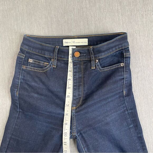 Gap True Skinny High Rise Dark Denim Jeans Women’s Size 25R - Picture 4 of 9